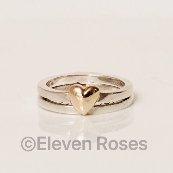 Unique Sterling & 14k Gold Hinged I Love You Ring - Picture 8 of 8